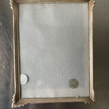 Cadre art déco métal argent laiton 21,5 cm x 16,5 cm verre convexe