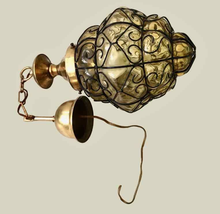 Amber Venetian lantern pendant light