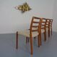 Vintage Danish 85 Dining Chairs in Teak and Wool by Niels Otto Møller for J.L. Møllers, 1960s, Set of 4