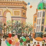 Parisian scene by Patrick Benet-oil on canvas