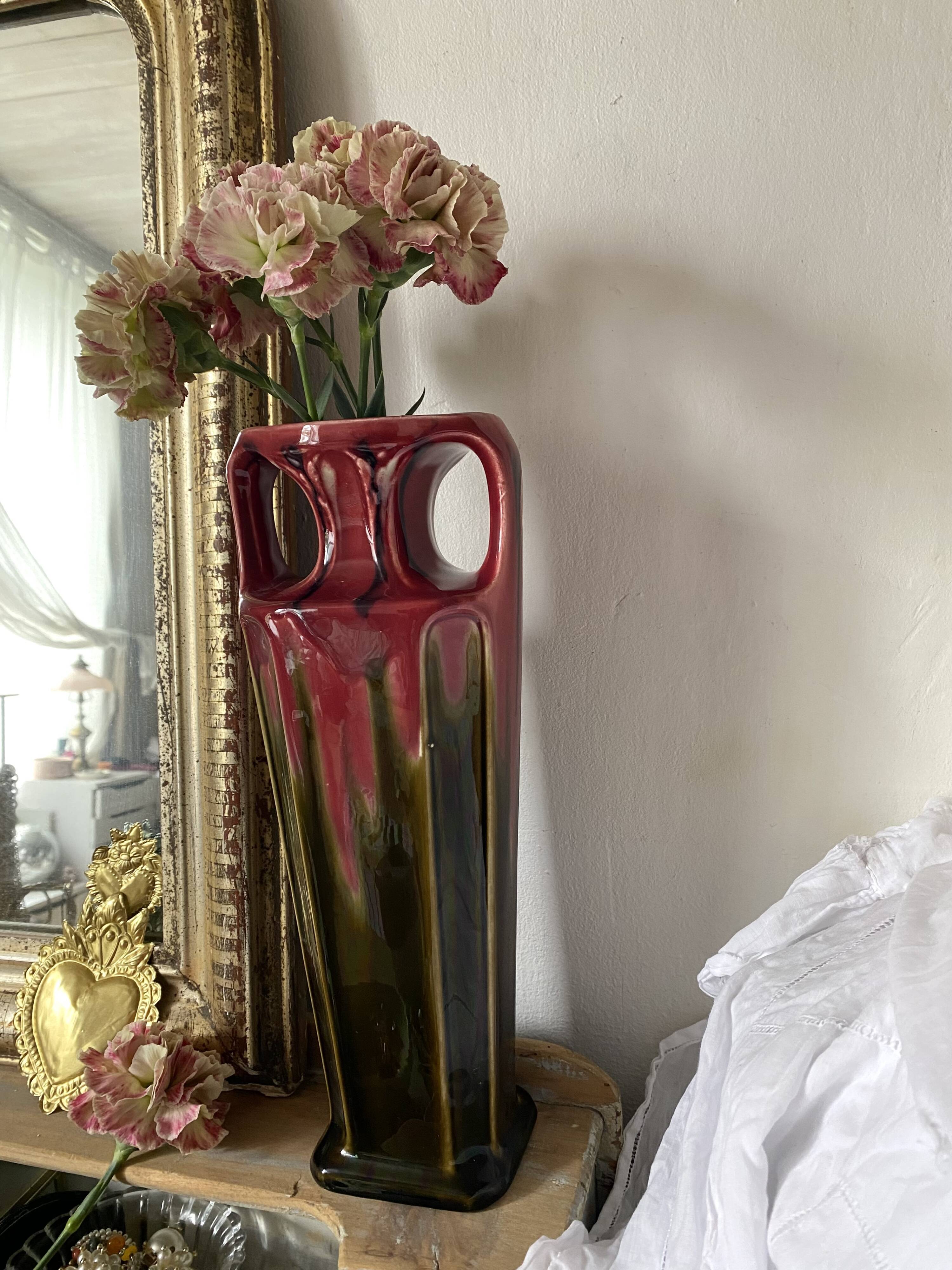 Vase haut art nouveau forme amphore