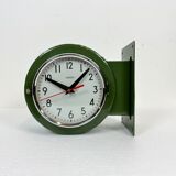 Vintage green citizen double-sided navy wall clock, 1980s