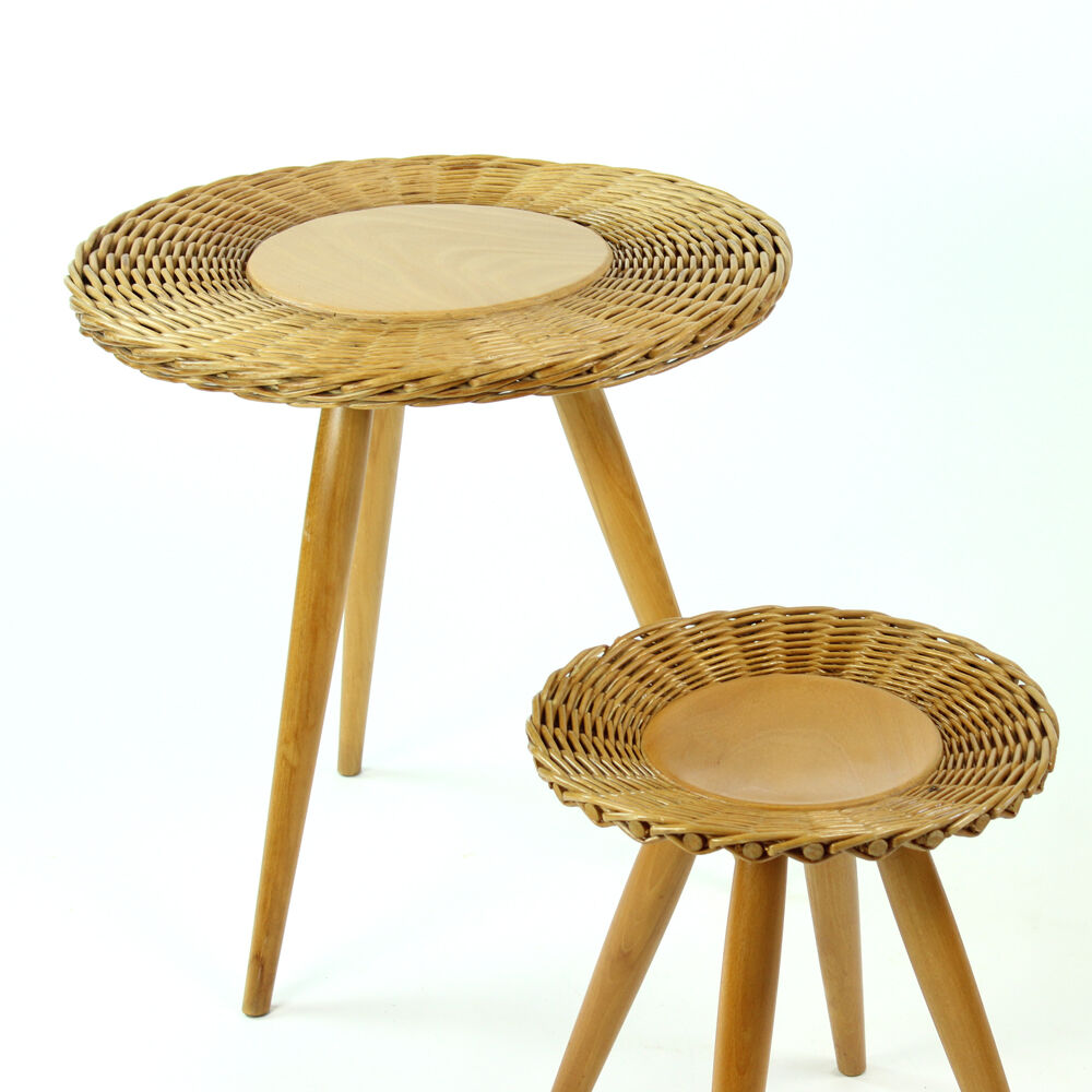 Rattan coffee table by Uluv, Czechoslovakia, circa 1960