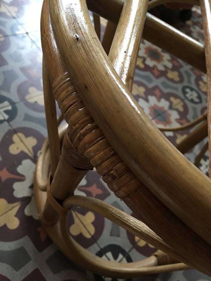 Vintage rattan stool
