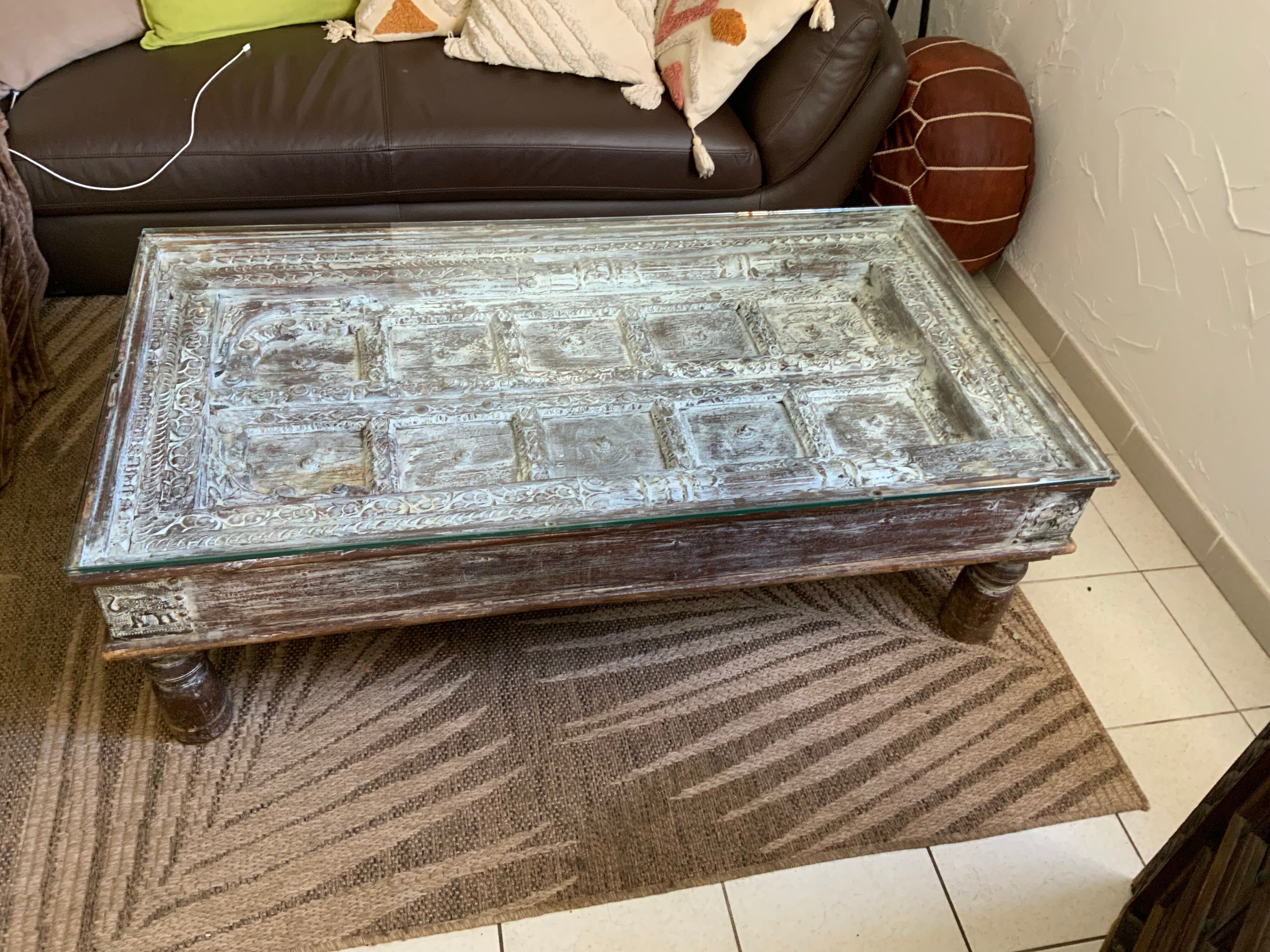 Coffee table, Hindu style, Pakistani, handmade