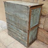 Ancien cabinet vitré en teck birman