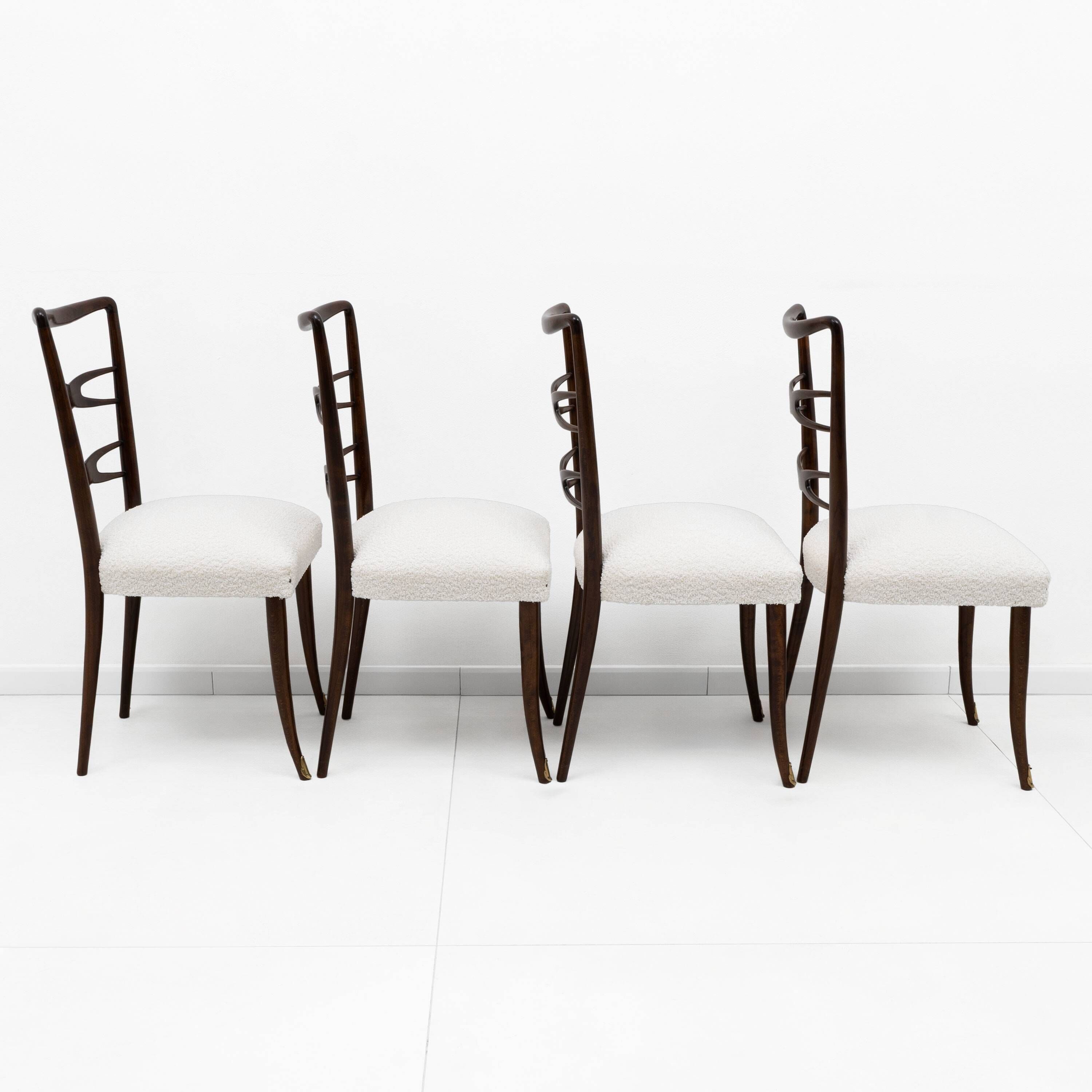 Attributed to Guglielmo Ulrich Mid-Century Dinning Chairs,1940s,Set of four