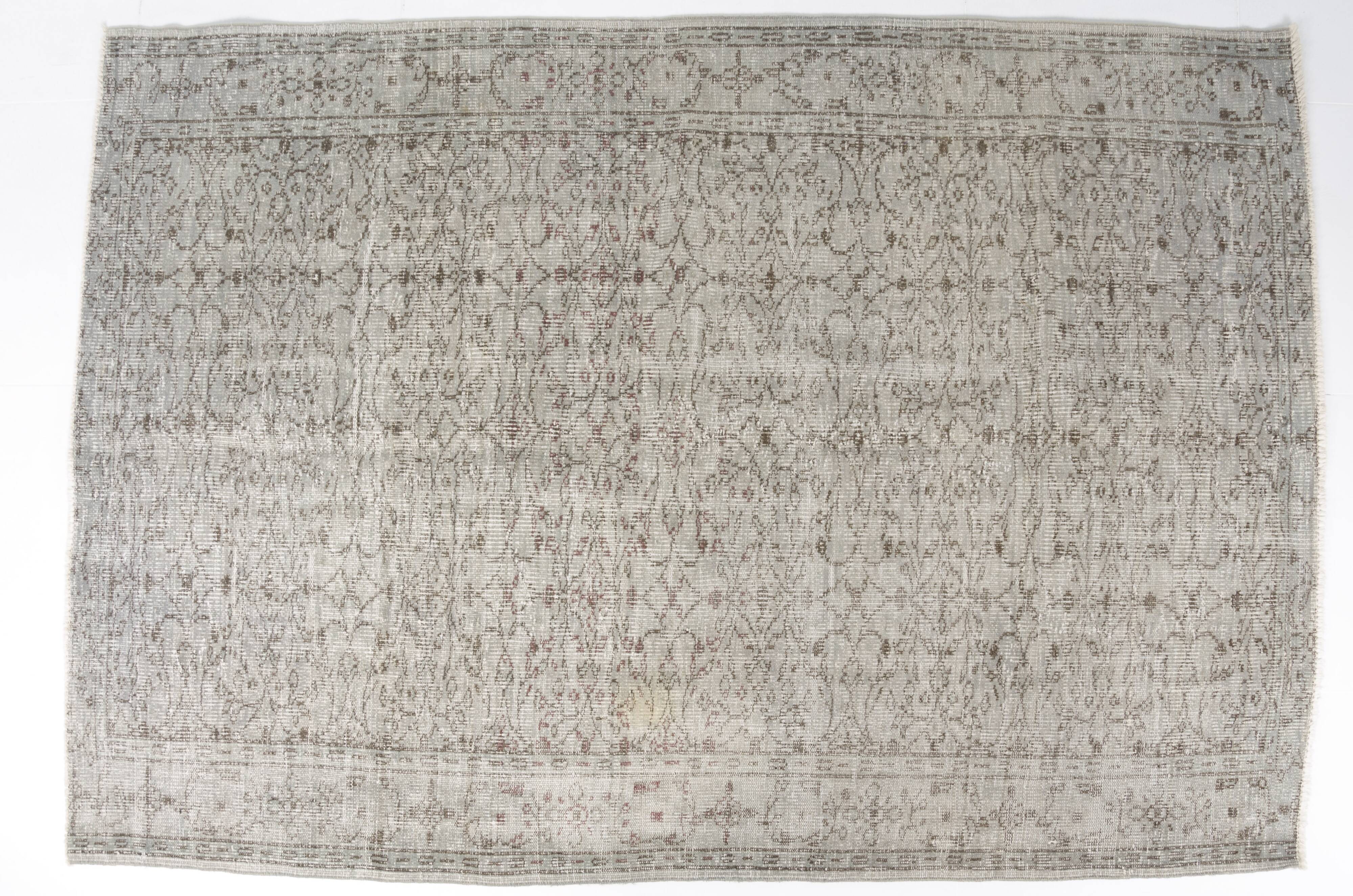Grey Vintage Antique Wool Rug sku2384