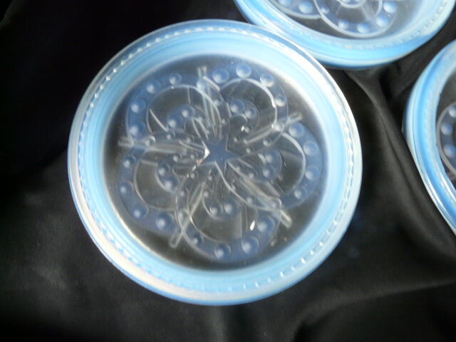 3 Blue Blue Pressed Pressed Molded Glass Bottle Bottom