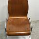 195s0 chrome and curved wooden chair