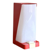 Table lamp in red painted metal and white plexiglass 60s vintage LAMP-7149