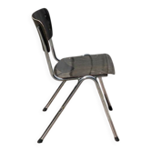 Black'n Chrome Galvanitas chairs – Black Pagholz – Chromed frame – Vintage design (50 in stock)