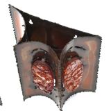 Pair of brutalist Accolay wall lights in copper and resin, 1960s