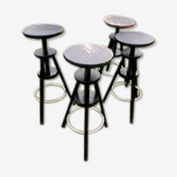 Suite of 4 industrial or architectural stools