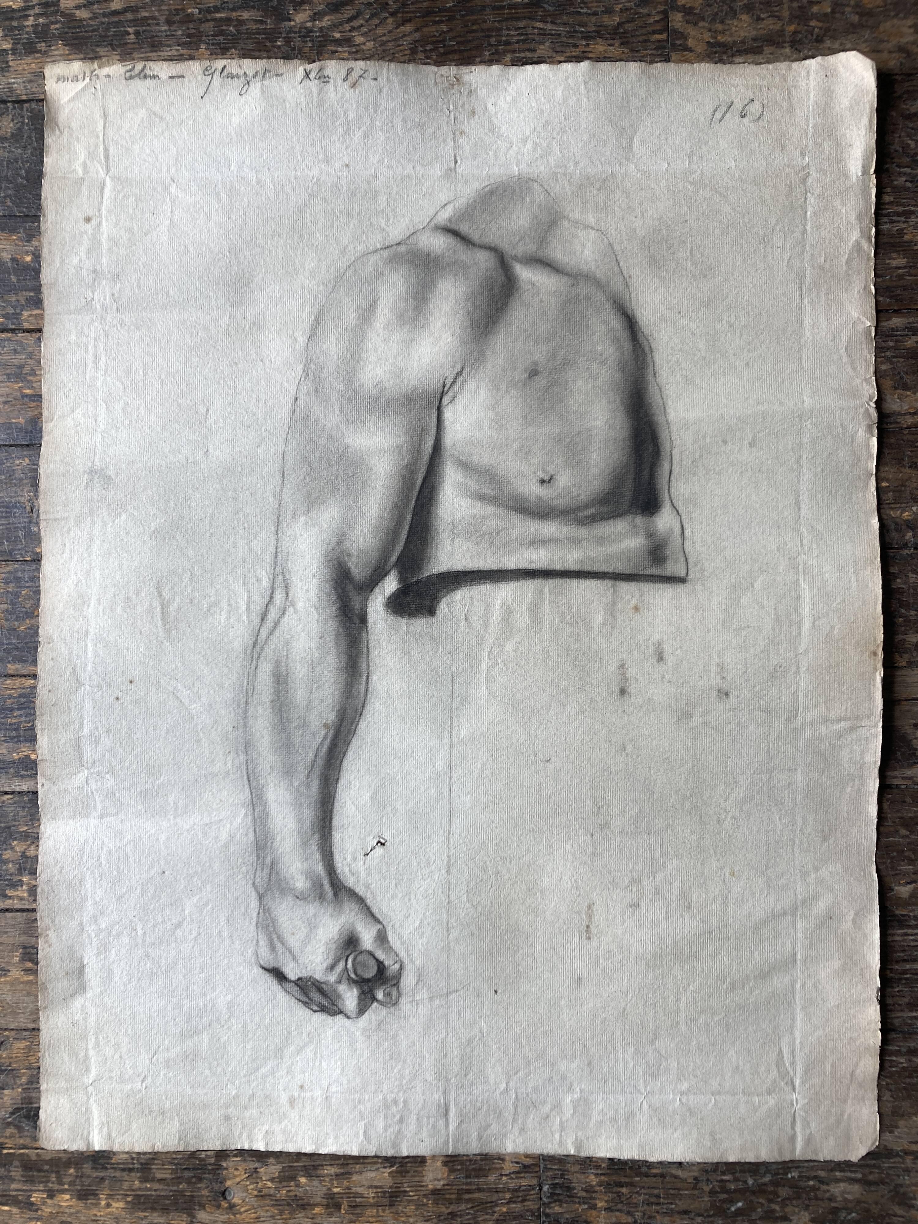 Workshop study on fine watermarked paper, late 19th century, Montparnasse in Paris.