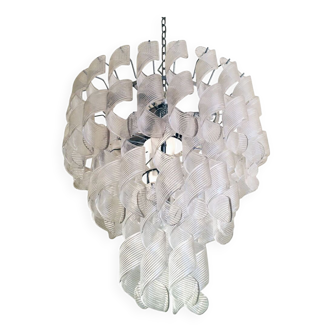 Transparent “ricci” murano glass chandelier