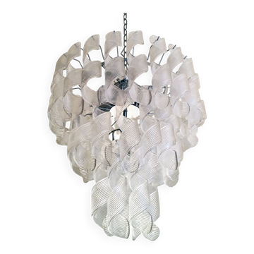 Transparent “ricci” murano glass chandelier