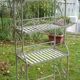 White wrought iron folding shelf