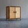 Vintage rattan & woven cane cabinet with 2 doors