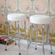 Pair of bar stools - boucle fabric