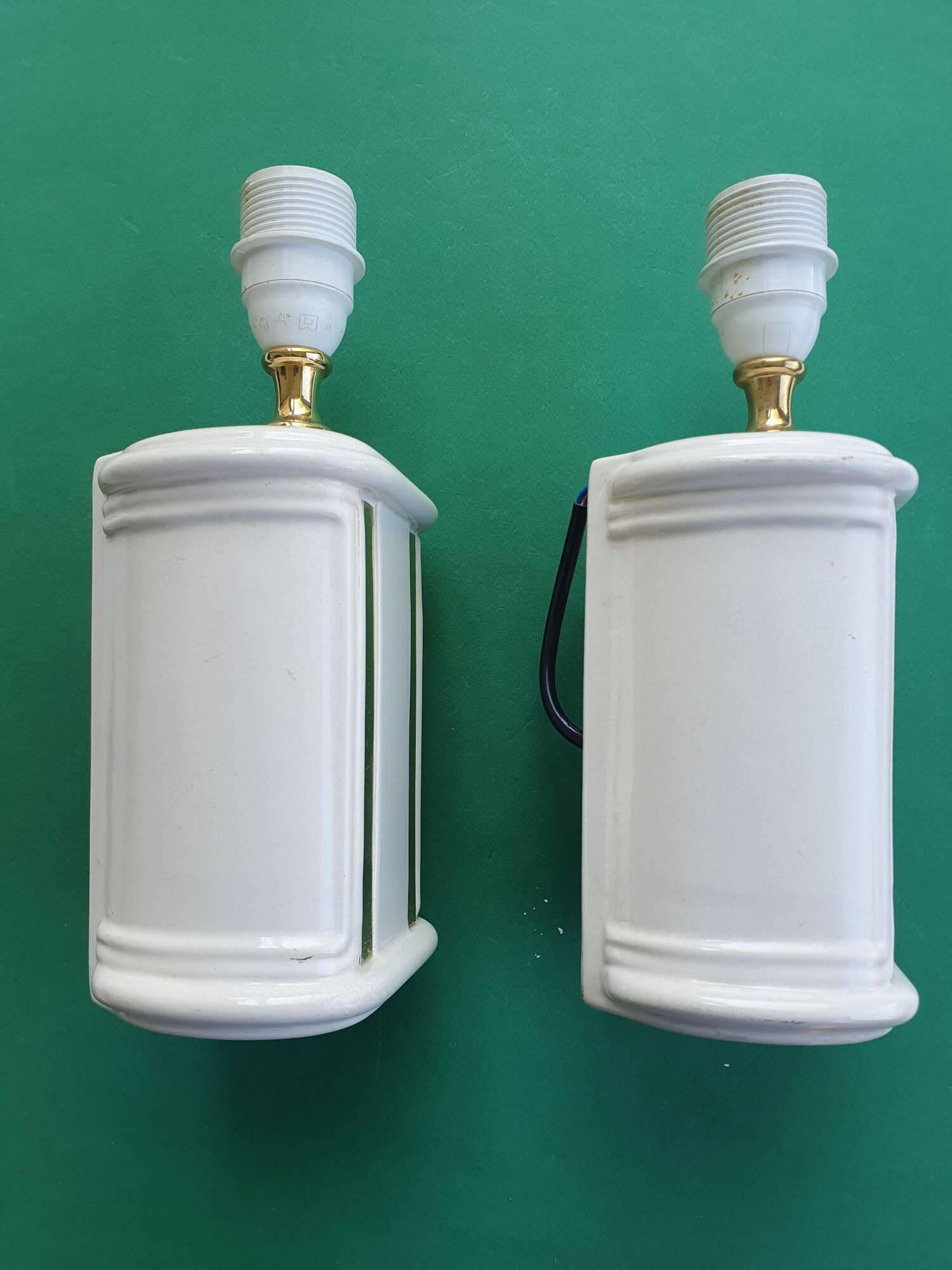 Pair of vintage ceramic wall sconces