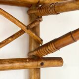 1960s rattan wall hook shelf