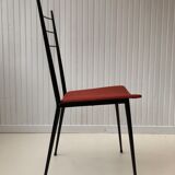 Red metal chairs from the 60s