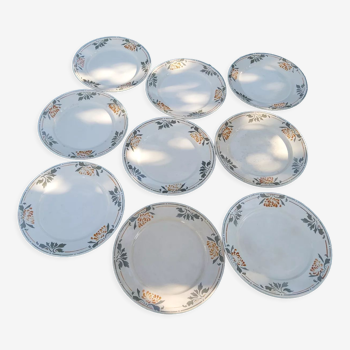 Dessert plates Badonviller earthenware