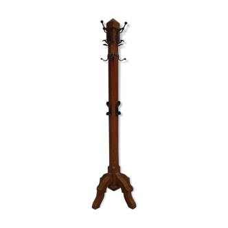 Wooden standing coat rack