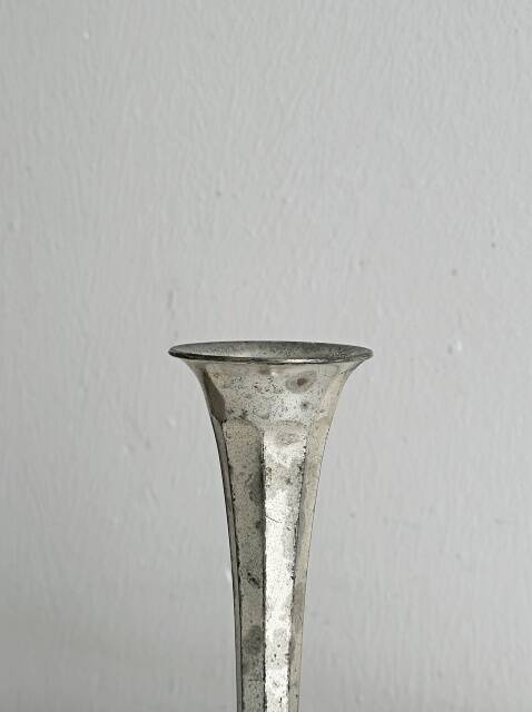 Antique patinated metal soliflore vase