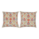 SET OF 2 - 100% Silk Accent Pillow Covers. Embroidered Cushions. Handmade Throw Pillows. Traditional Toss Pillows