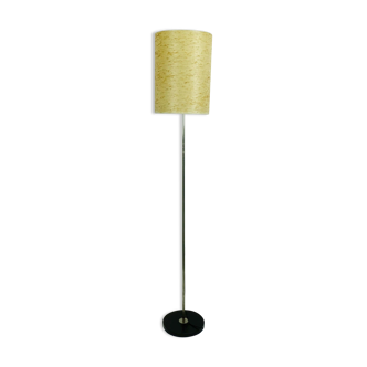 Floor lamp fiberglass shade chrome black metal 1960s