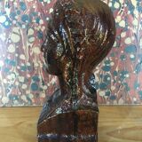 Glazed cast iron bust