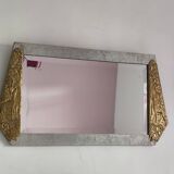 Art Deco wooden mirror with bevelled glass