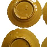 Set of 6 dessert plates in barbotine various fruits sarreguemines france