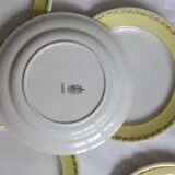 Set of 6 flat plates Luneville, Libourne model, vintage French