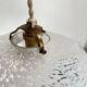 White clichy skirt suspension with raspberry spun glass edge