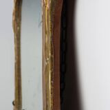 Art Nouveau Mirror in Brass and Glass Inlay, Signed A.H. Villaket, France