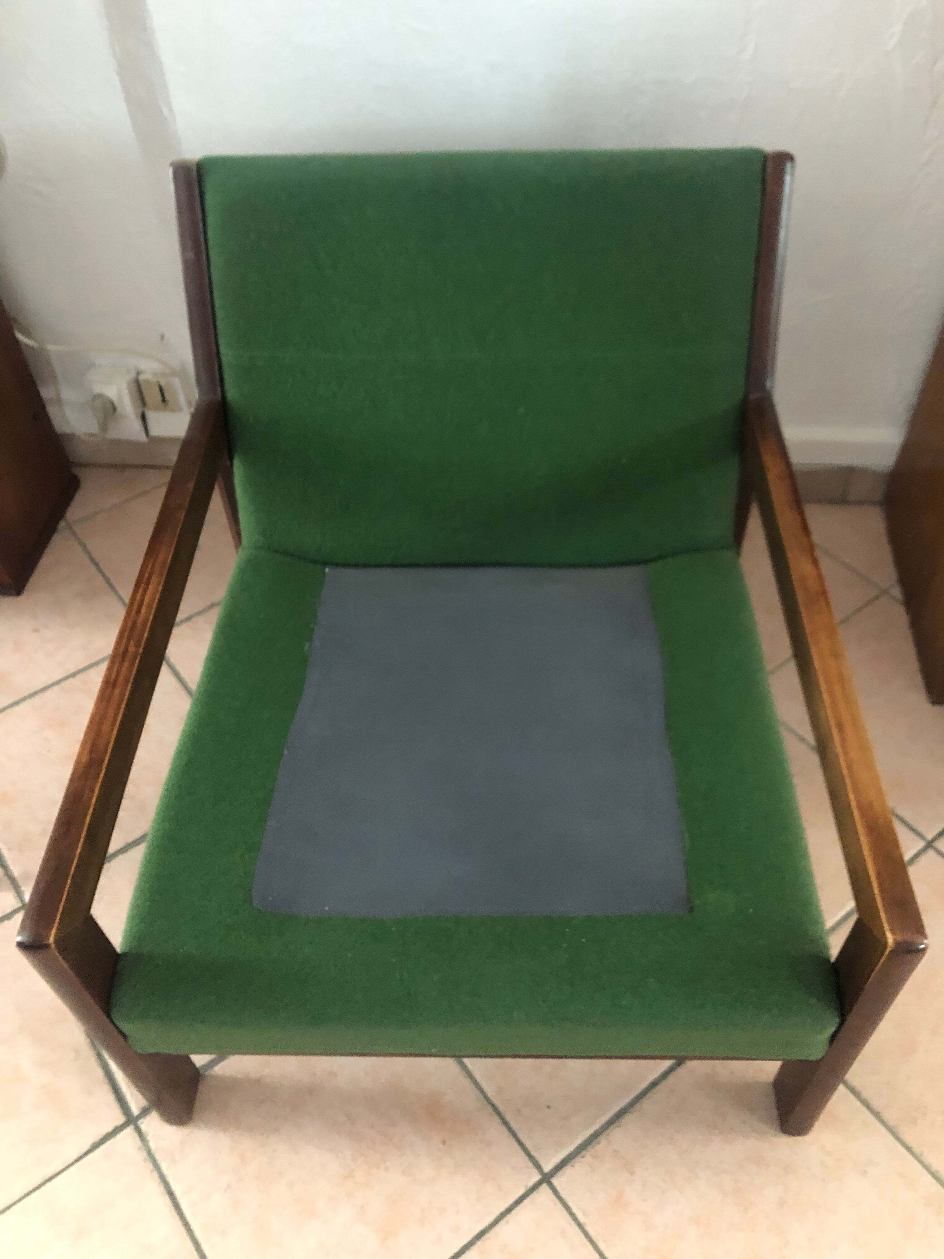 Vintage green Scandinavian armchair from the 60s