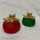 2 bougeoirs rouge et vert soleil