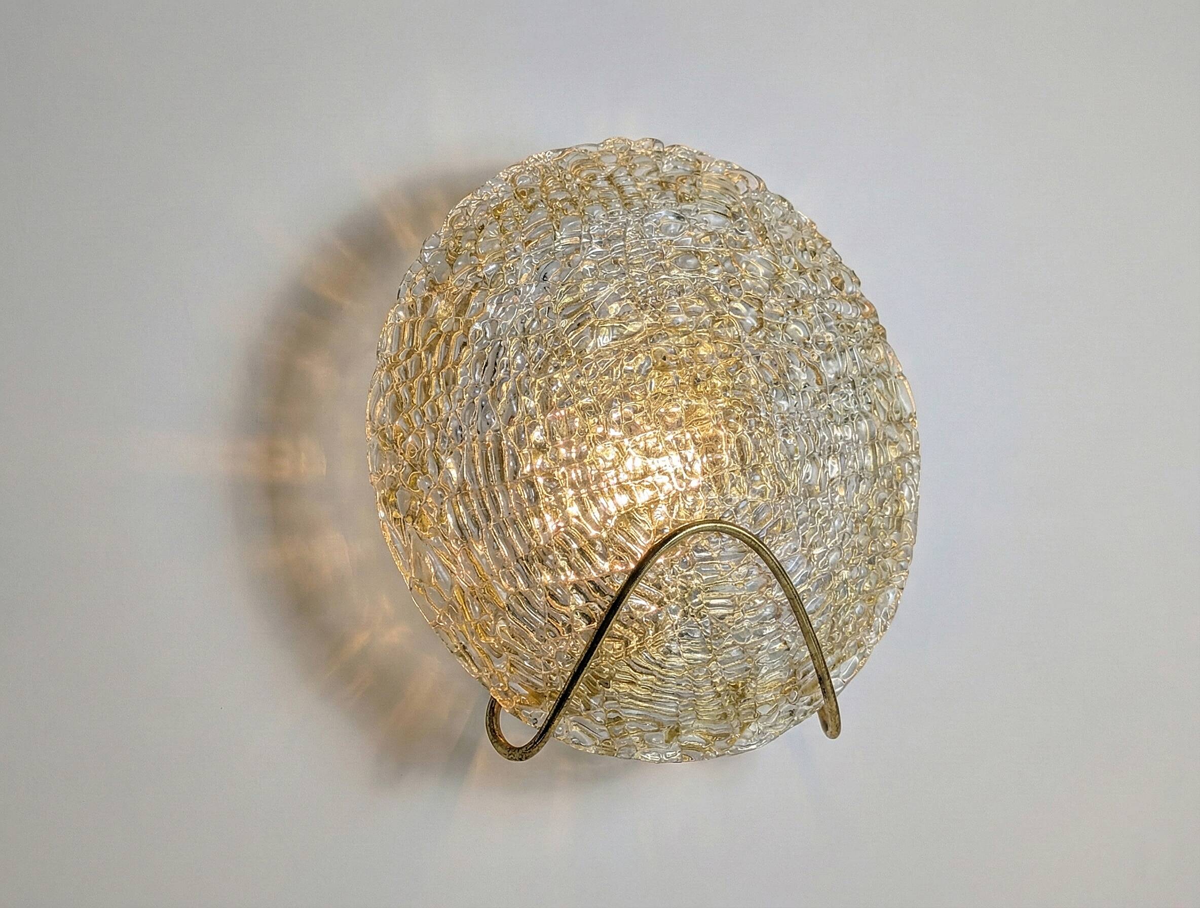 Murano Glass and Brass Wall Sconce, Austria, 1970s