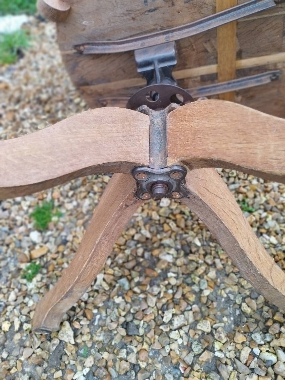 Old wooden desk chair