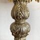 56 cm retro lamp in silver metal with fringed lampshade