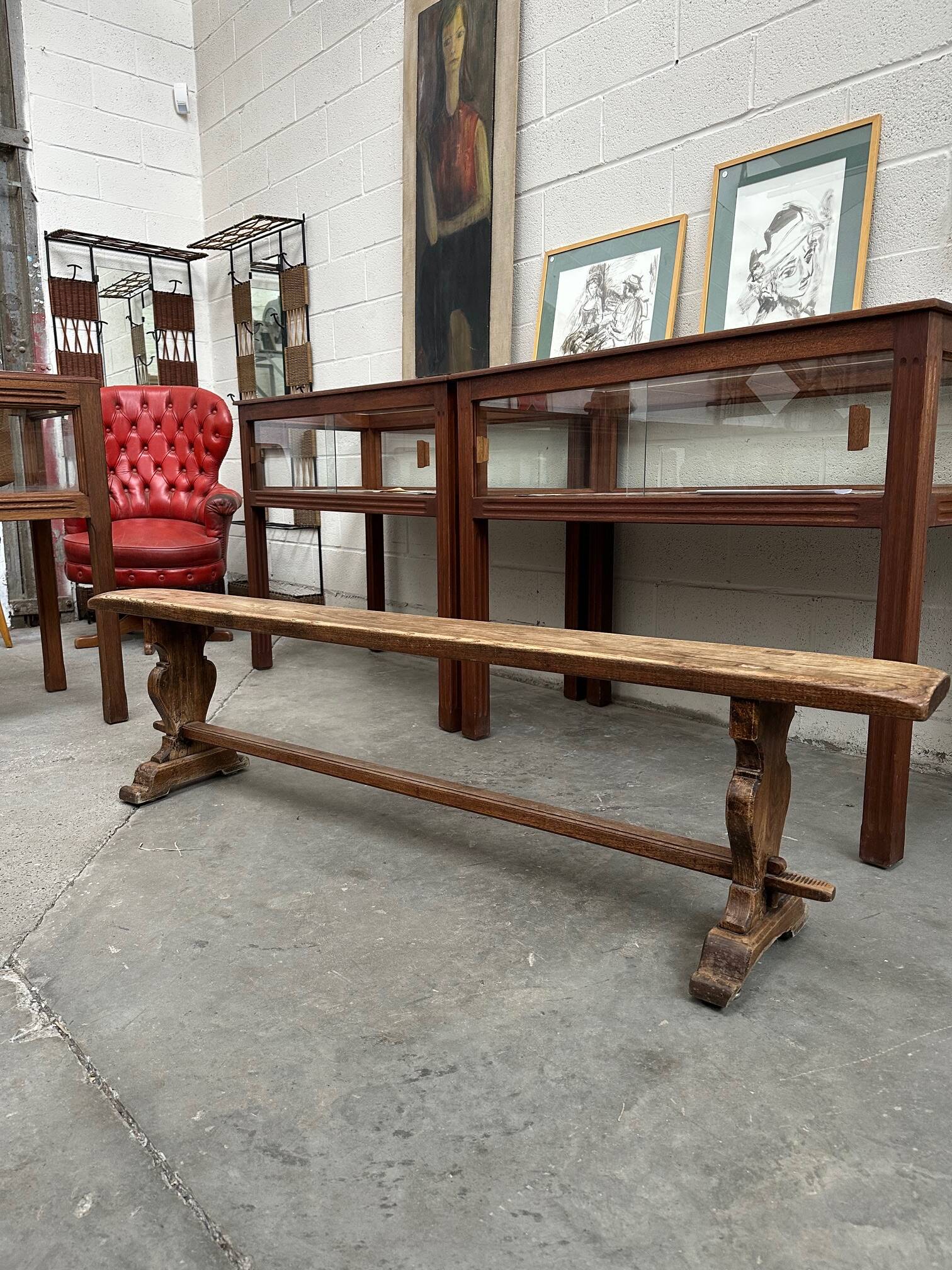 Oak bench, early 20th century