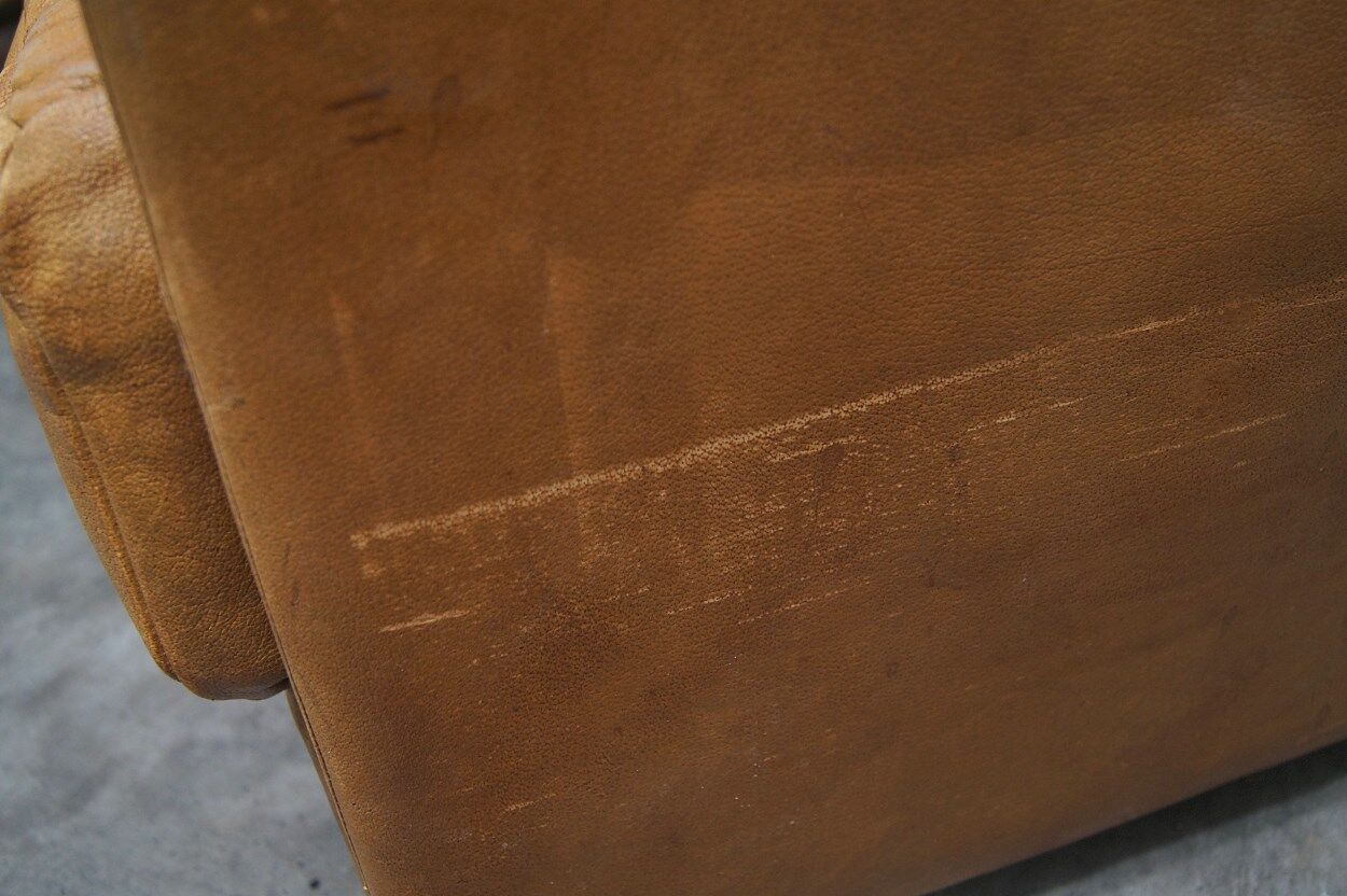 Cognac leather patchwork modular sofa or daybeds, 1970s