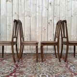 Suite de 4 chaises époque Art Déco en cannage