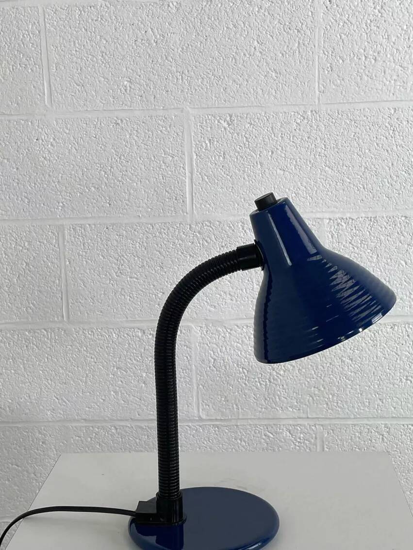 Blue industrial desk lamp