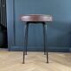 Vintage brown faux leather stool