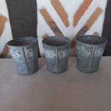 3 petits pots zinc