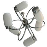 Space Age chrome-plated stylish pendant ceiling lamp, 1970s